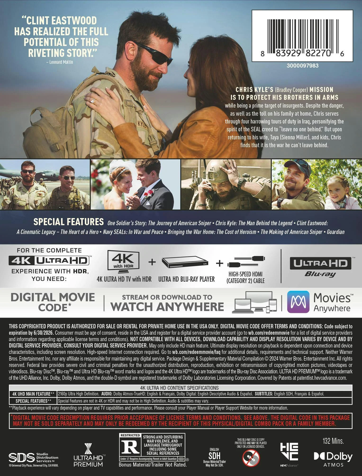 American Sniper (Limited Edition 4K Steelbook) (4K Ultra HD Steelbook + Digital) [UHD] - Image 3