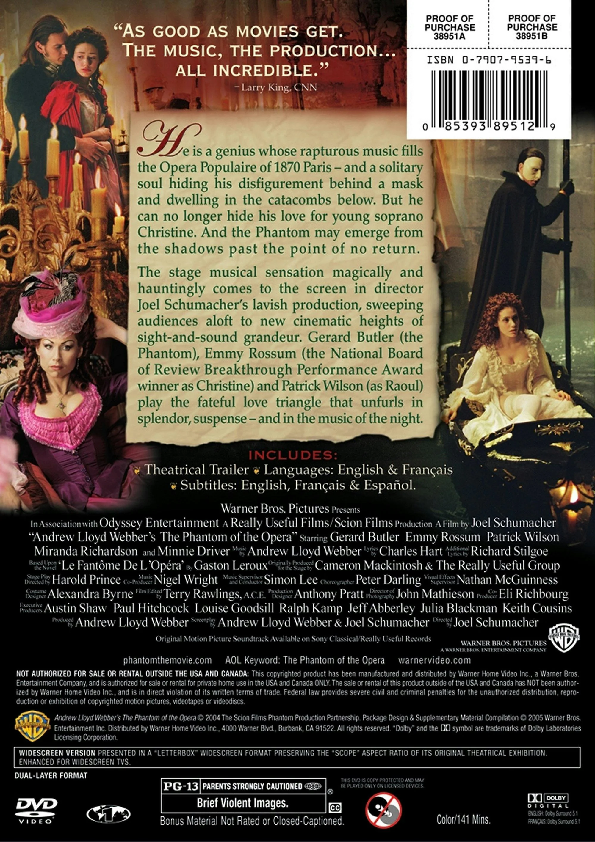 The Phantom of the Opera (DVD Widescreen) [DVD] - Image 2