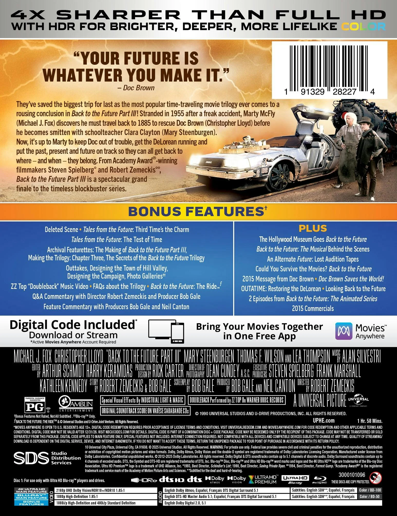 Back to the Future Part III (Limited Edition 4K Ultra HD Steelbook + Blu-ray + Digital) [UHD] - Image 3