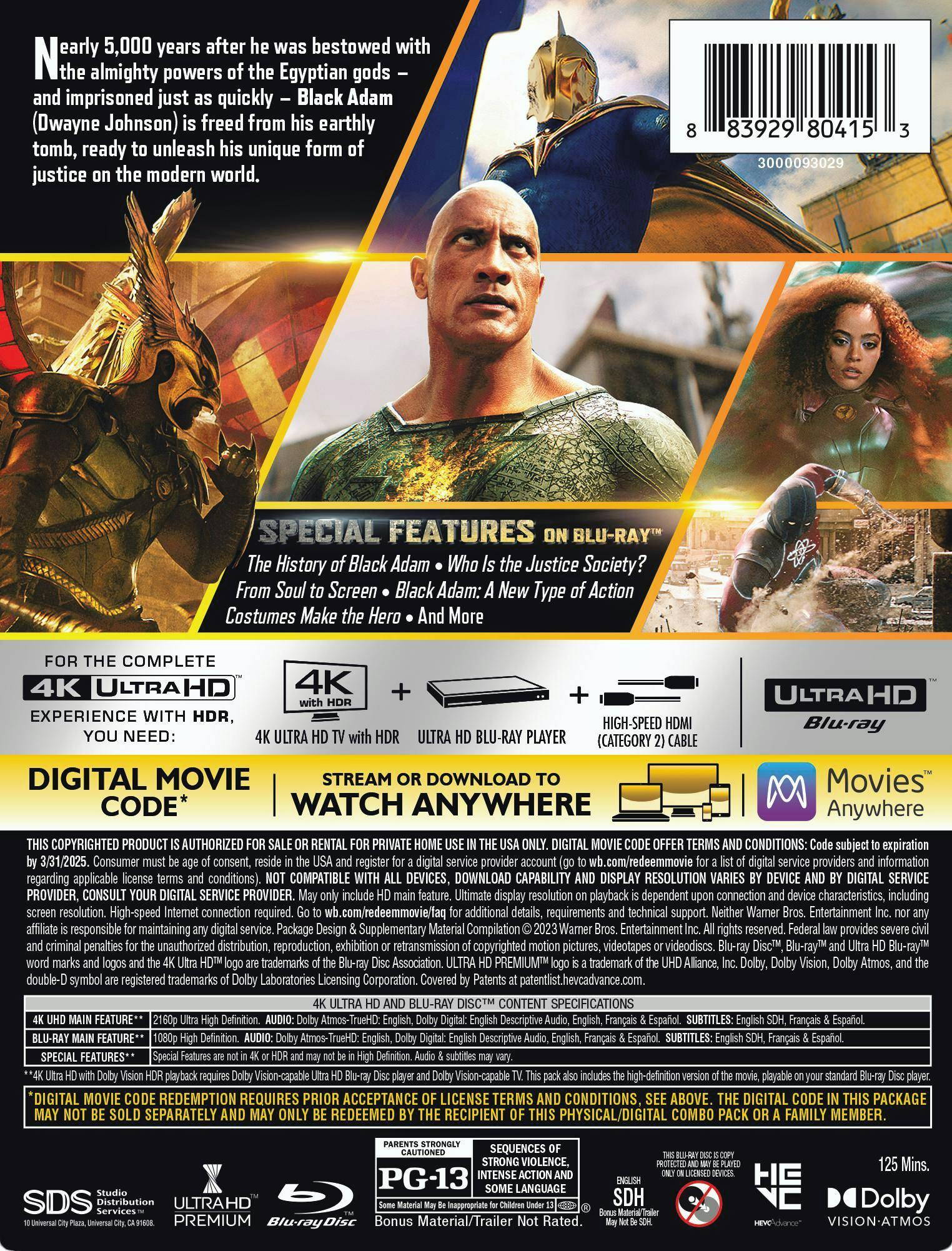 Black Adam (Limited Edition Steelbook 4K Ultra HD + Blu-ray + Digital) [UHD] - Image 3