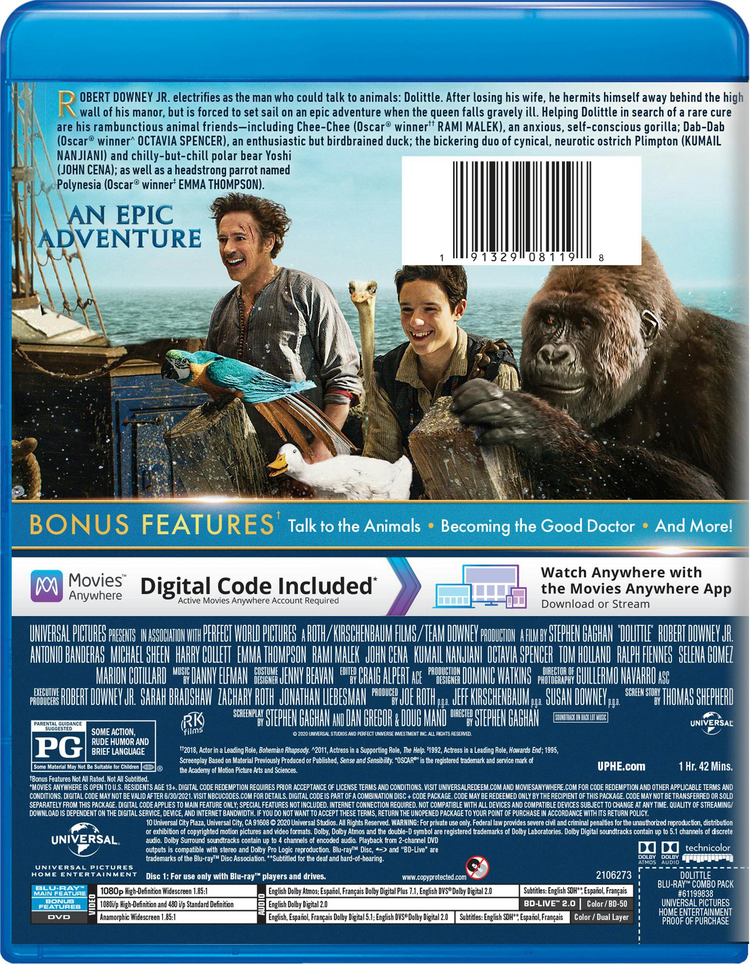 Dolittle (DVD + Digital) [Blu-ray] - Image 2