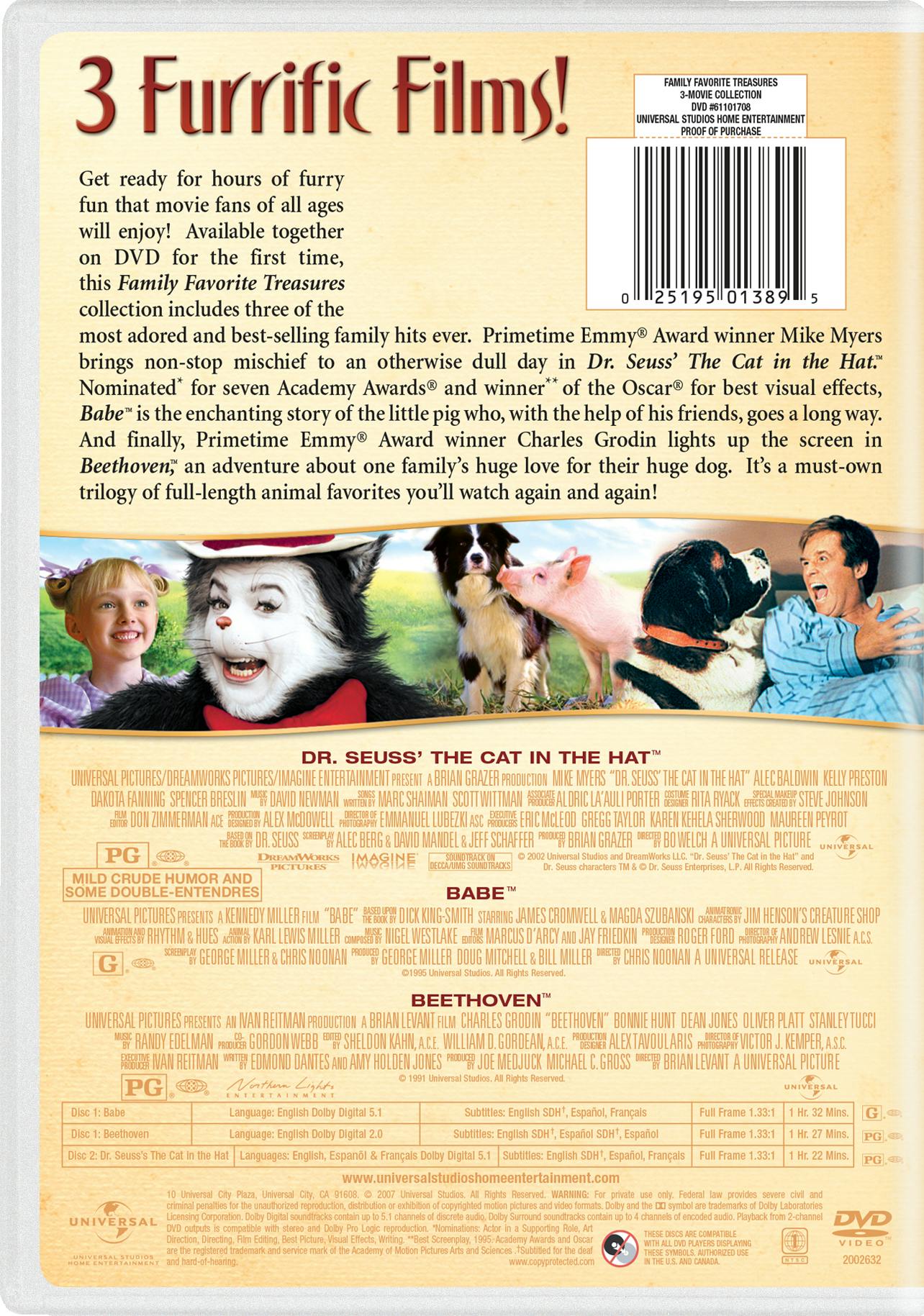 Dr Seuss: The Cat in the Hat/Babe/Beethoven (DVD Full Screen) [DVD] - Image 3