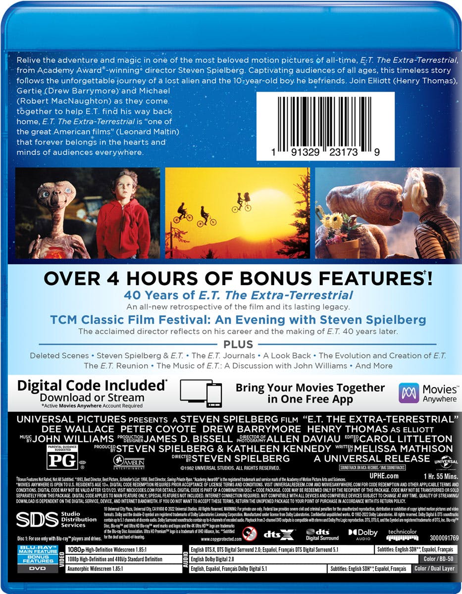 E.T. The Extra Terrestrial (40th Anniversary Edition) [Blu-ray] - Image 3