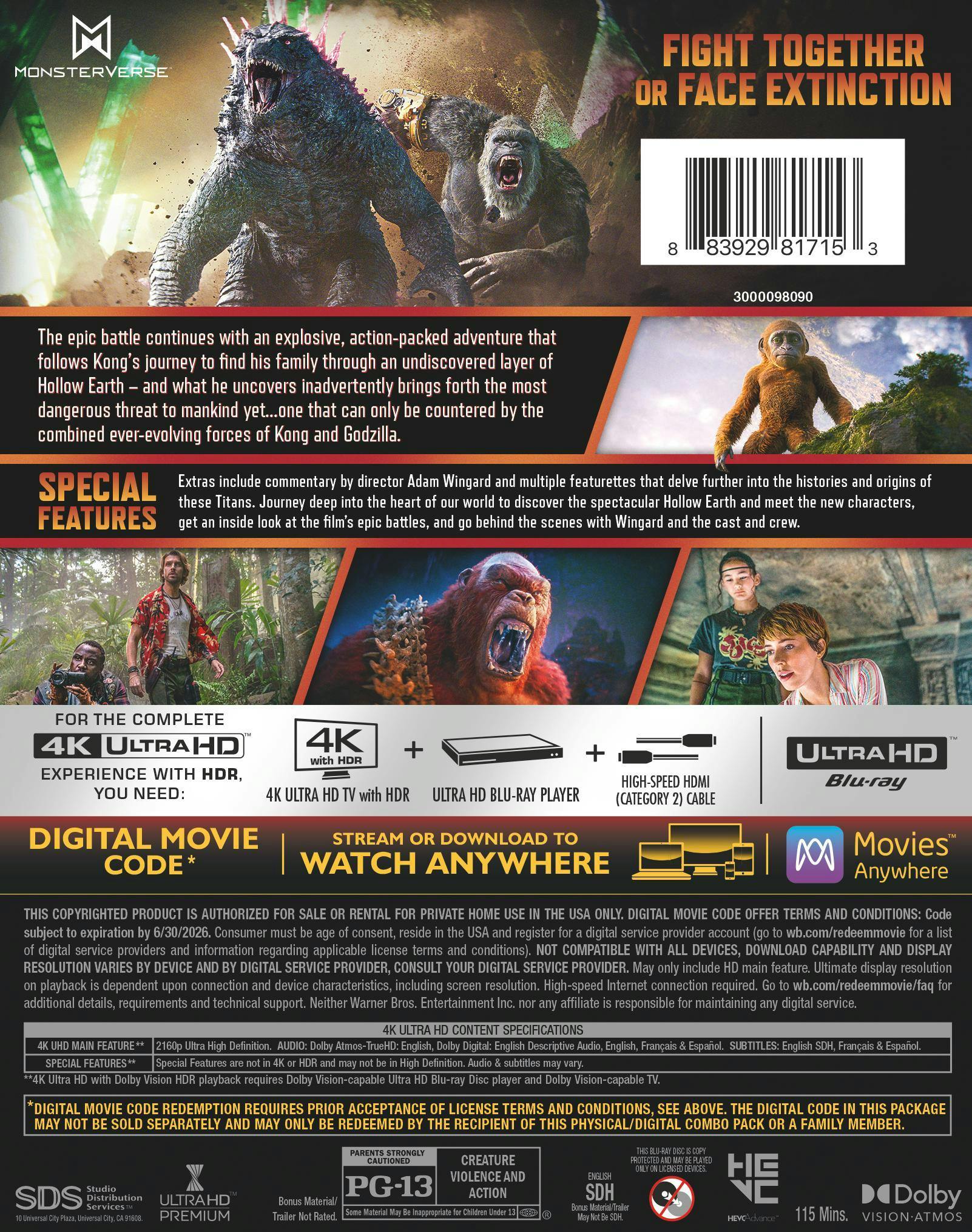 Godzilla x Kong: The New Empire (4K Ultra HD) [UHD] - Image 3