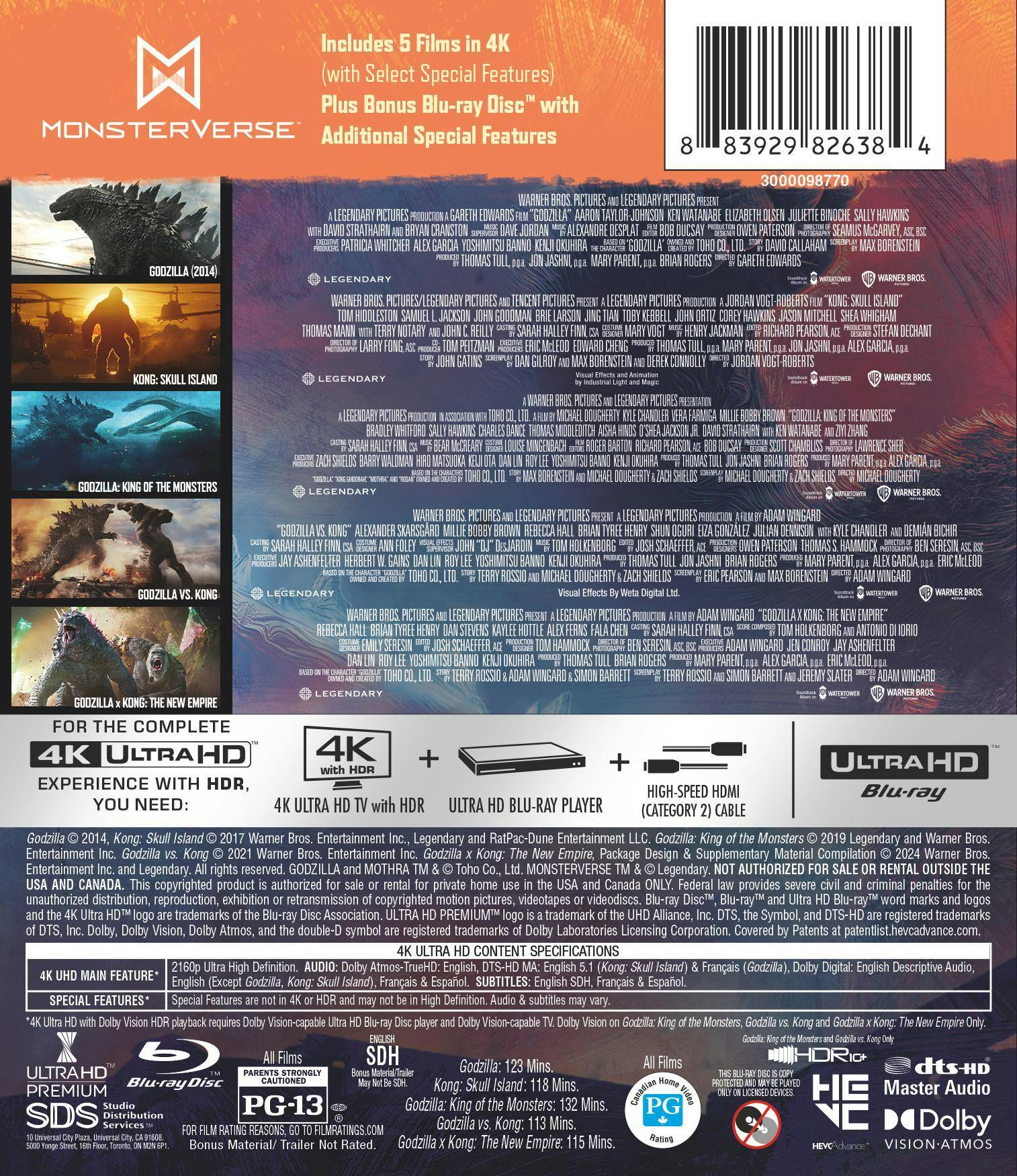Godzilla/Kong MV 5-Film Coll (4K Ultra HD) [UHD] - Image 3