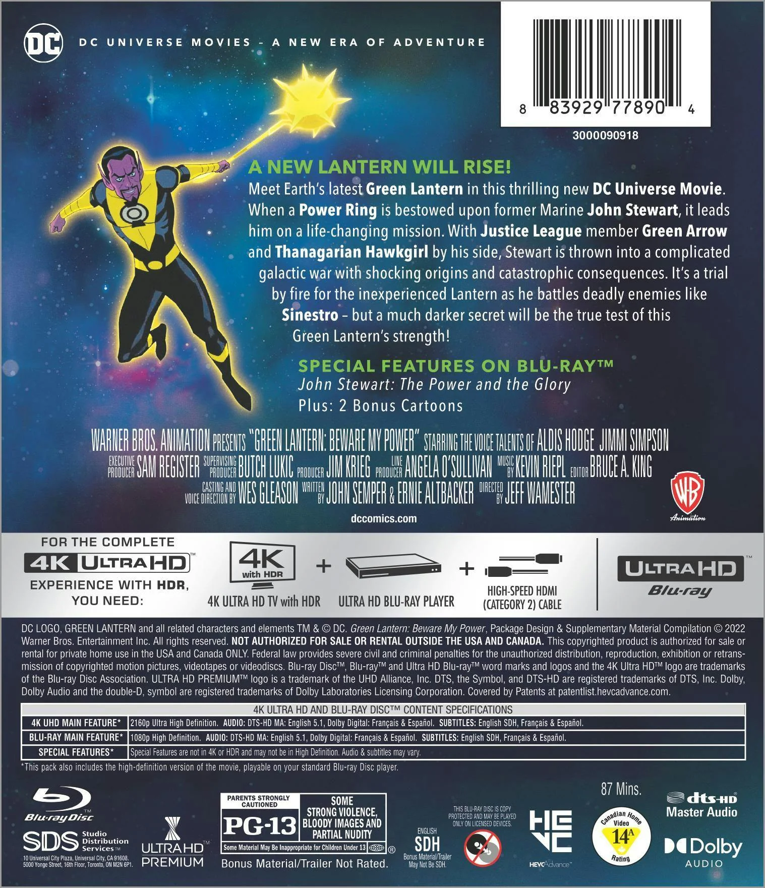 Green Lantern: Beware My Power (4K Ultra HD + Blu-ray) [UHD] - Image 3