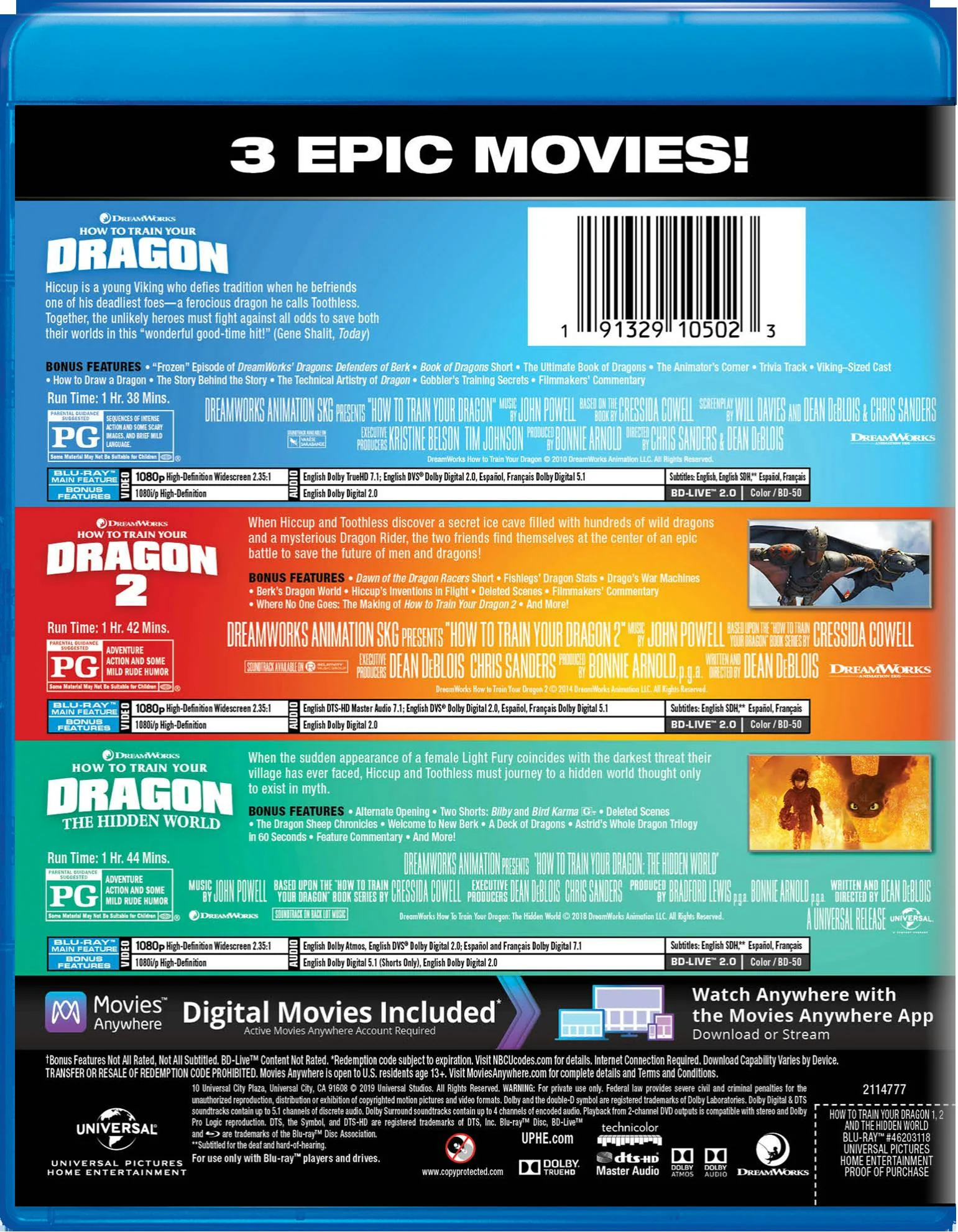 How to Train Your Dragon: 1-3 (Blu-ray Set) [Blu-ray] - Image 2
