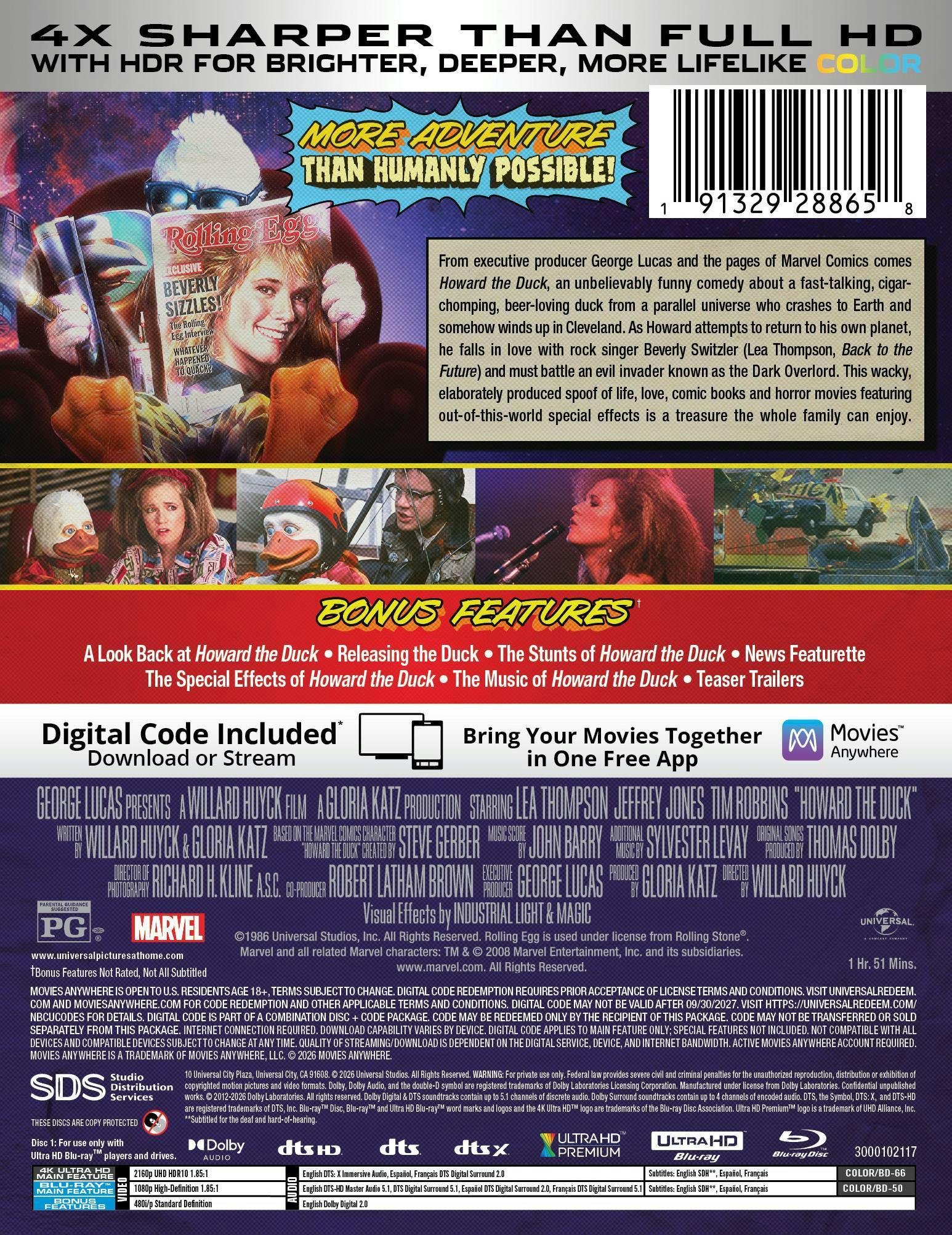Howard the Duck - 40th Anniversary (Limited Edition 4K Ultra HD Steelbook + Blu-ray + Digital) [UHD] - Image 3