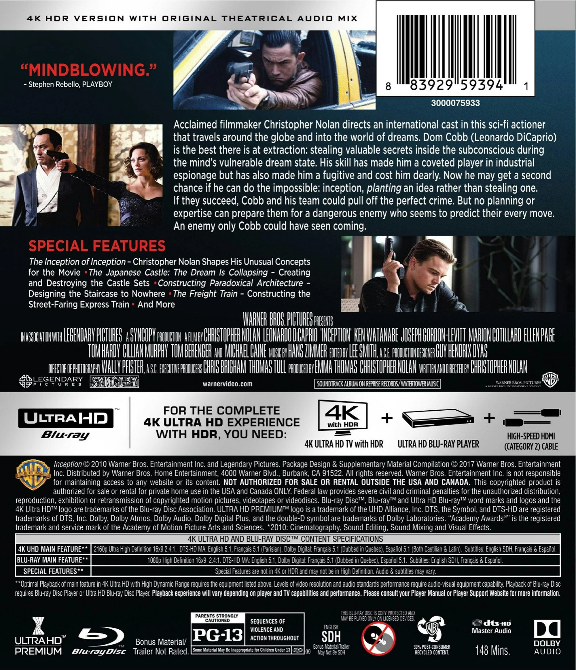 Inception (4K Ultra HD + Blu-ray) [UHD] - Image 2