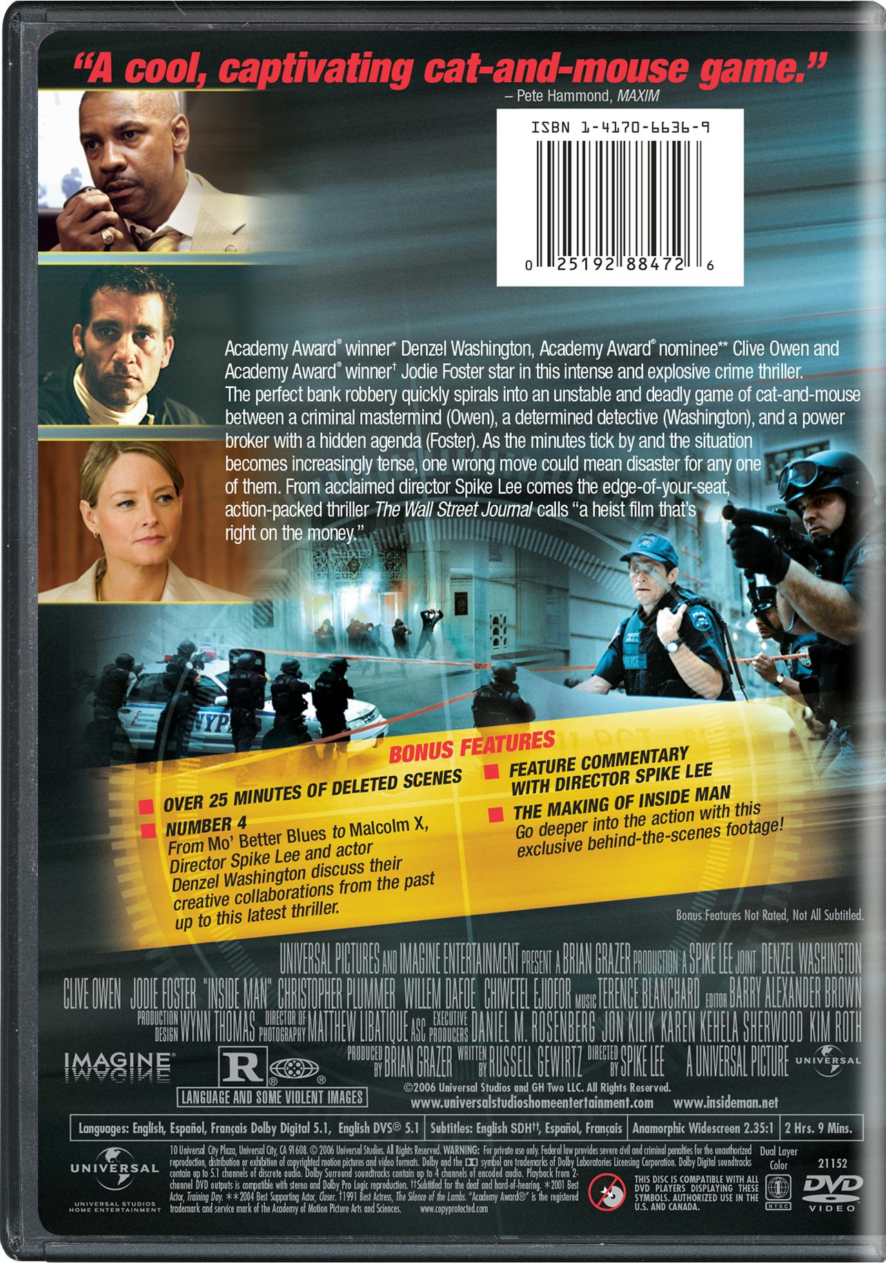 Inside Man (DVD Widescreen) [DVD] - Image 3
