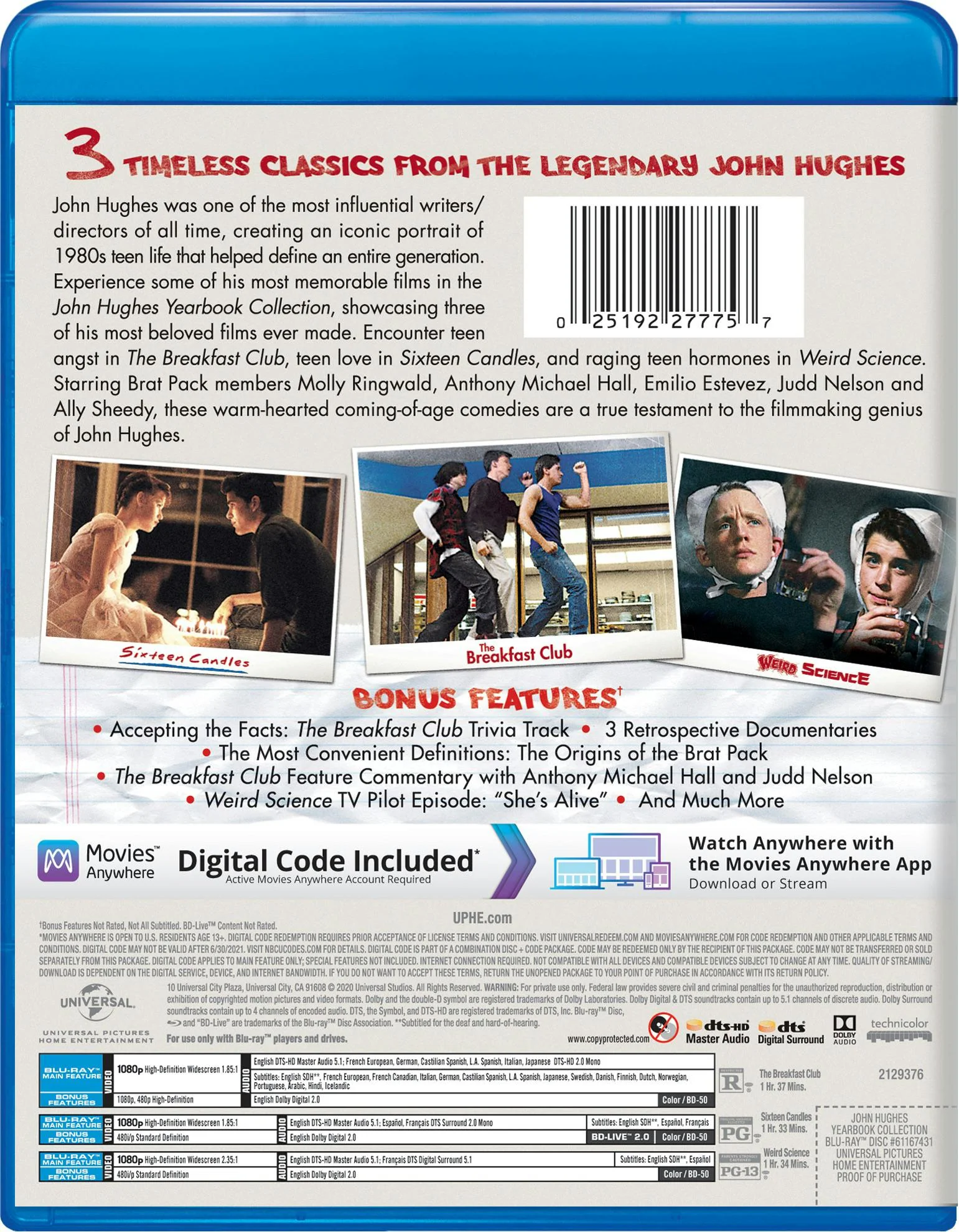 John Hughes Yearbook Collection (Blu-ray + Digital Copy) [Blu-ray] - Image 2