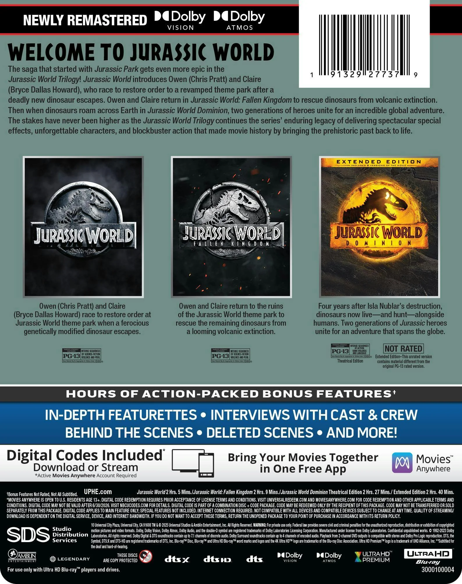 Jurassic World Trilogy (4K Ultra HD Steelbook + Digital) [UHD] - Image 3