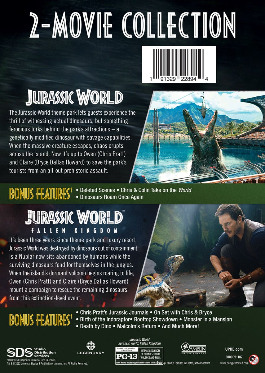 Jurassic World/Jurassic World - Fallen Kingdom (DVD Double Feature) [DVD] - Image 3