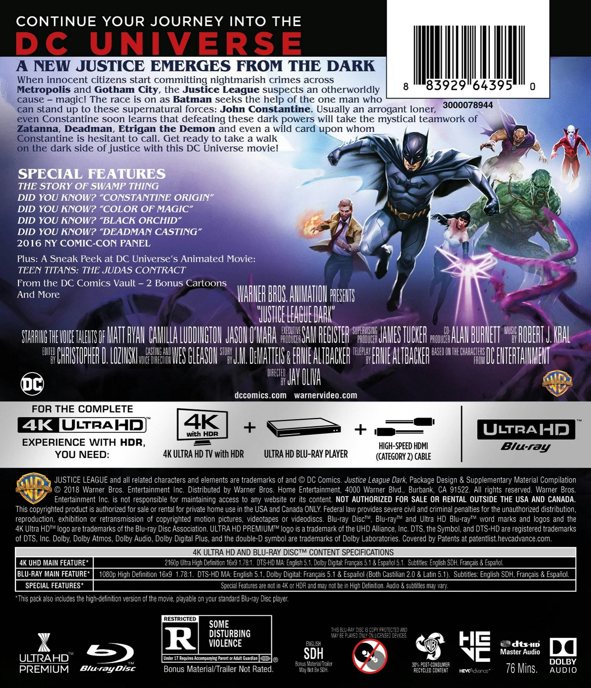 Justice League Dark (4K Ultra HD + Blu-ray) [UHD] - Image 3