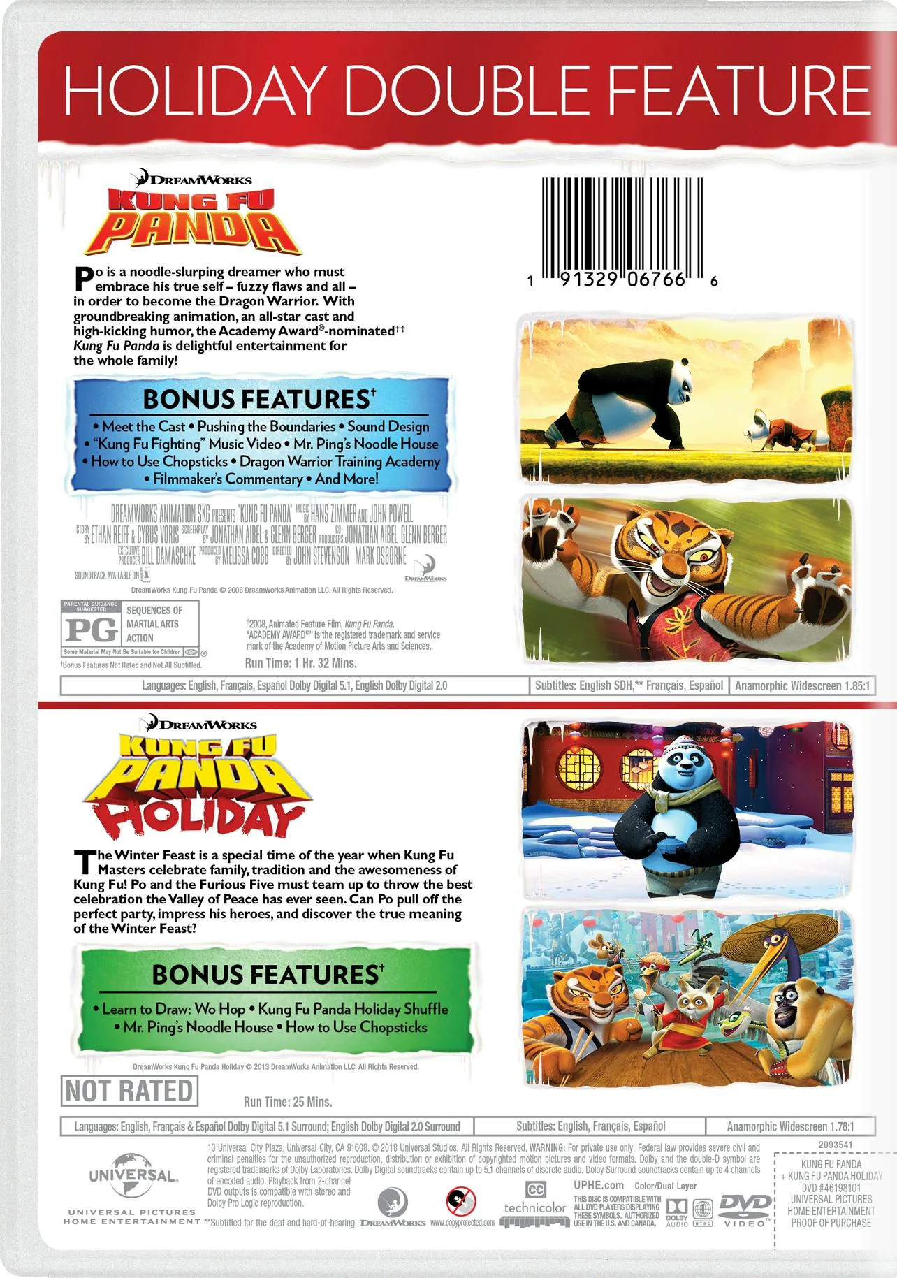 Kung Fu Panda/Kung Fu Panda Holiday (DVD Double Feature) [DVD] - Image 2