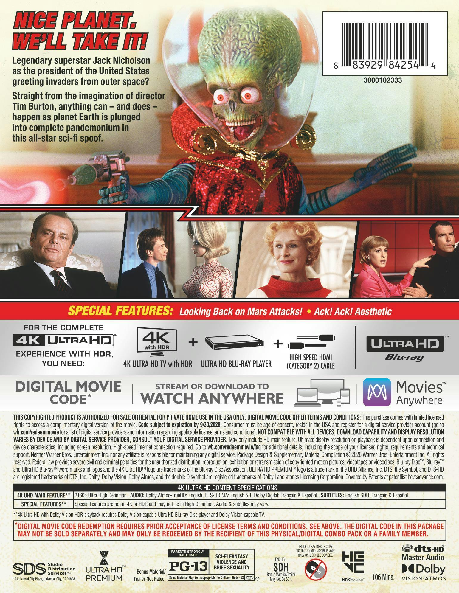 Mars Attacks! (Limited Edition 4K Ultra HD Steelbook + Digital) [UHD] - Image 3