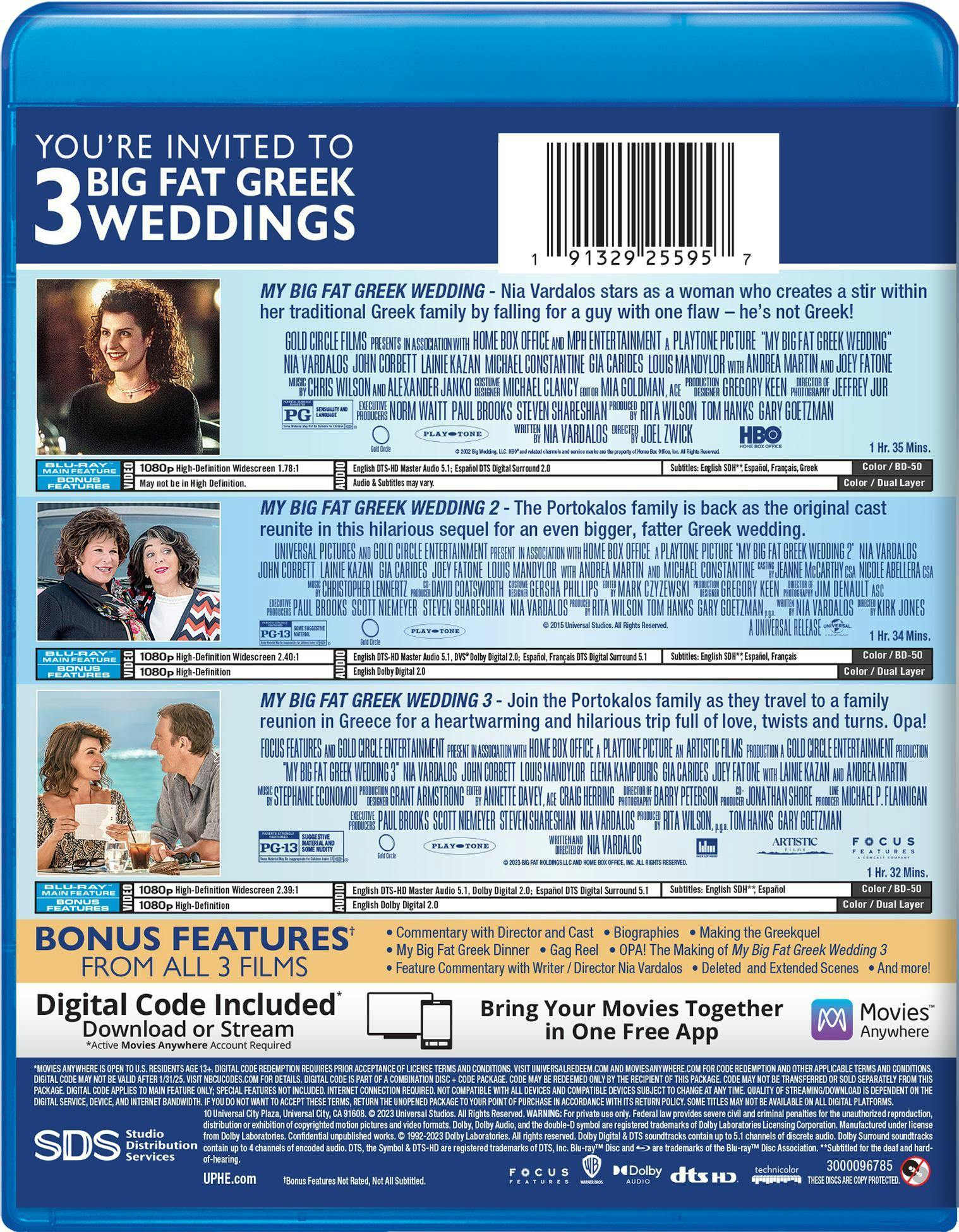 My Big Fat Greek Wedding 3-Film Collection (Box Set) [Blu-ray] - Image 3