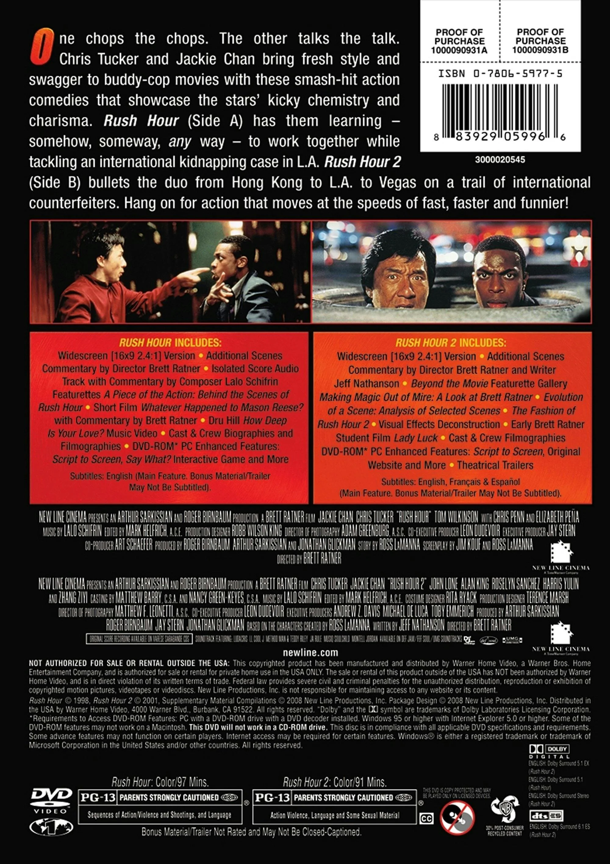 Rush Hour/Rush Hour 2 (DVD New Box Art) [DVD] - Image 2