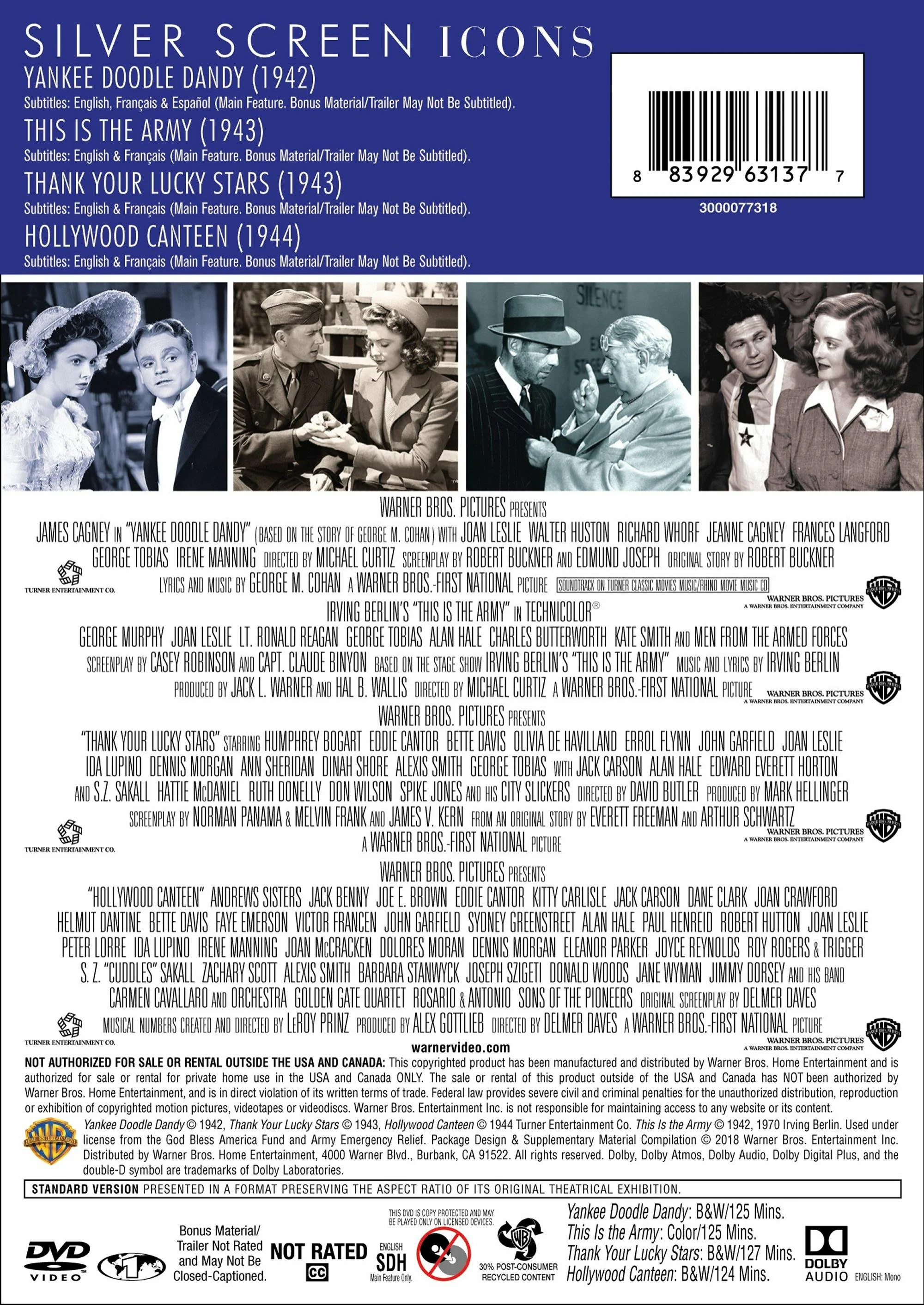 Silver Screen Icons: Wartime Musicals 4FE (DVD Set) [DVD] - Image 3
