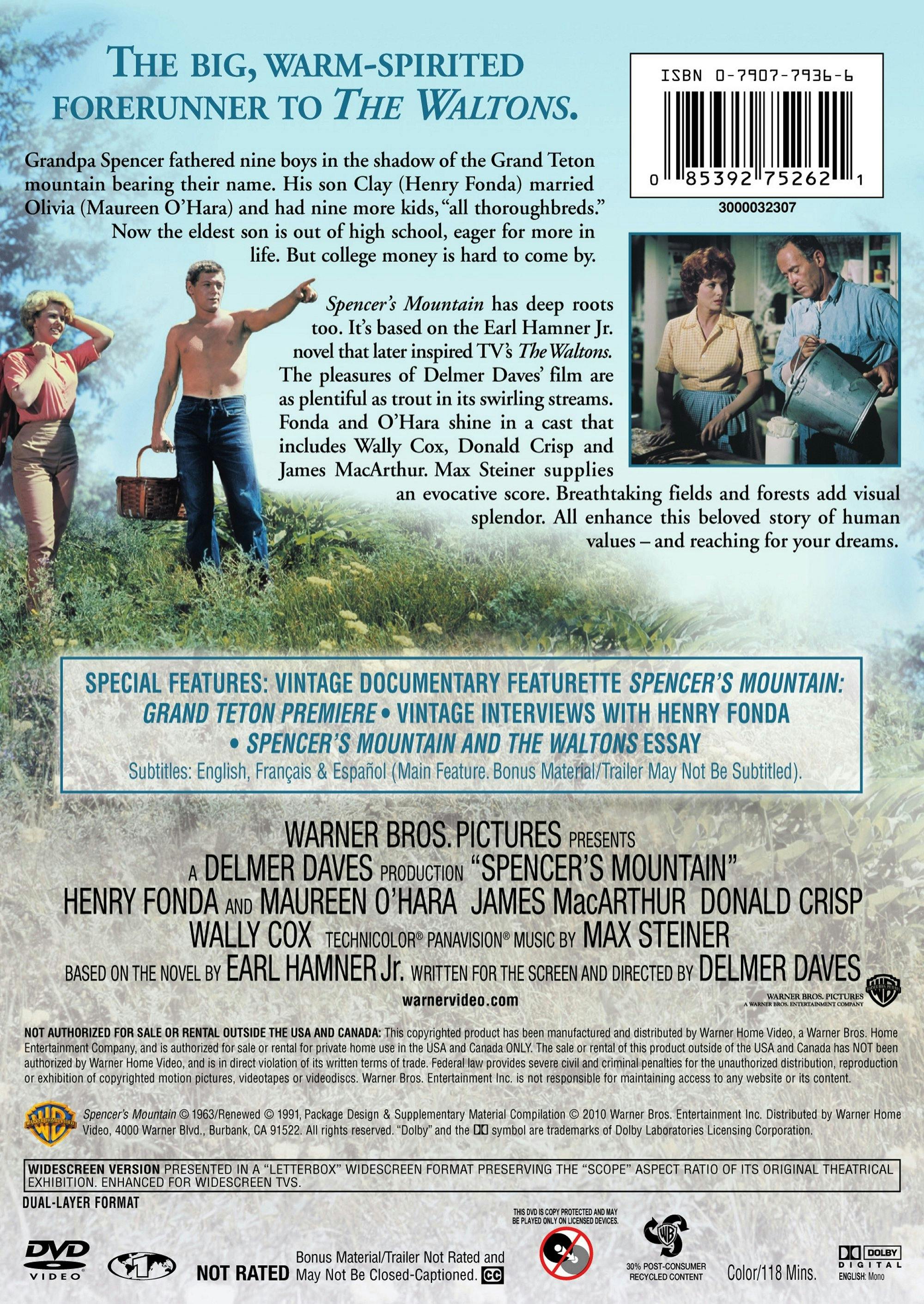 Spencer's Mountain [DVD] - Image 2