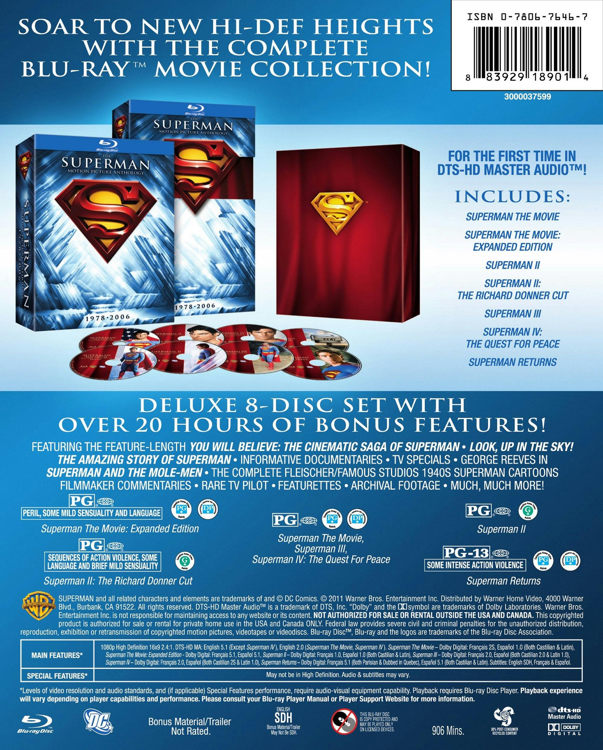 Superman: The Motion Picture Anthology 1978-2006 (Blu-ray Set) [Blu-ray] - Image 3