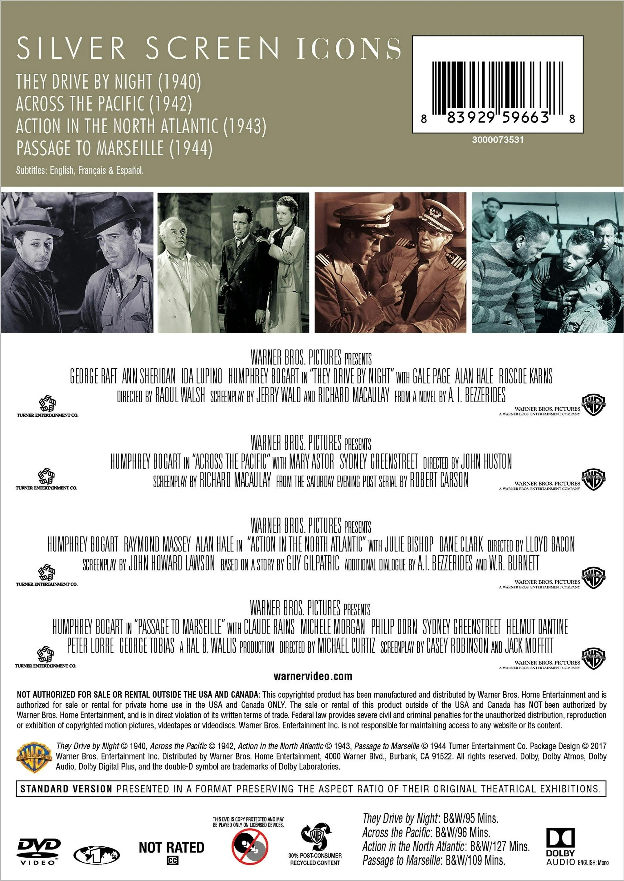 Silver Screen Icons - Humphrey Bogart (DVD New Box Art) [DVD] - Image 2