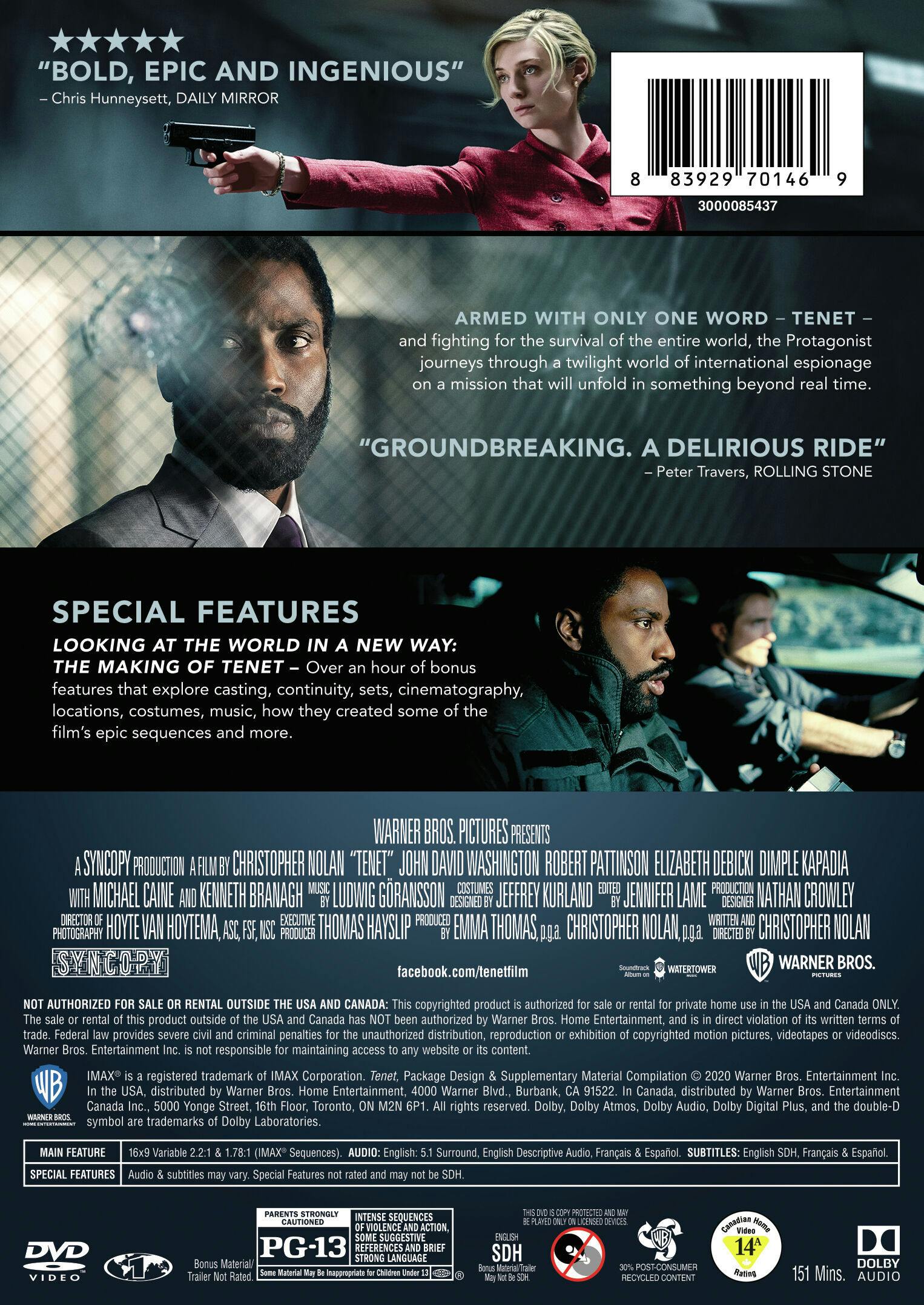 Tenet (Special Edition) [DVD] - Image 2