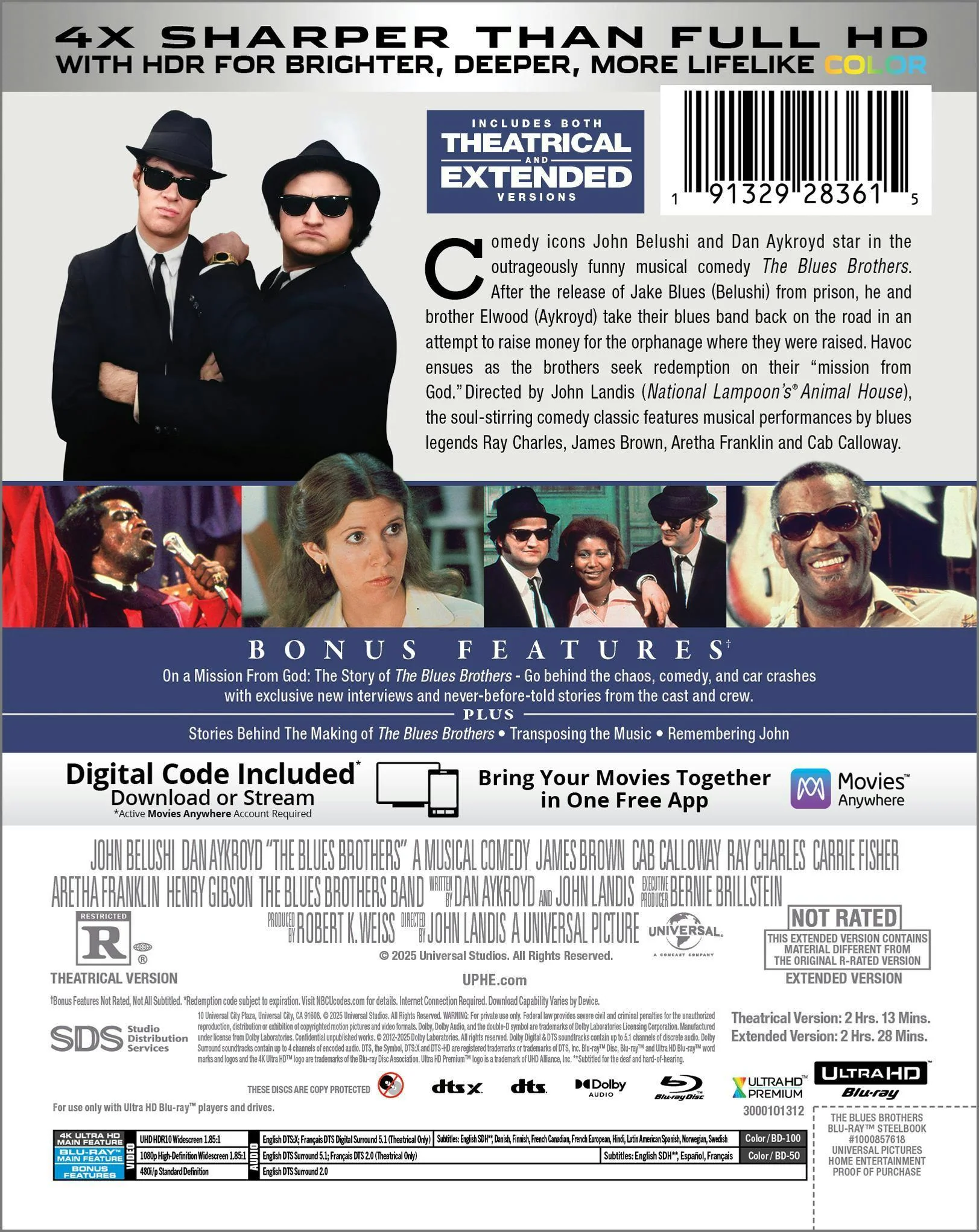 The Blues Brothers - 45th Anniversary (Limited Edition 4K Steelbook + Blu-ray + Digital) [UHD] - Image 3