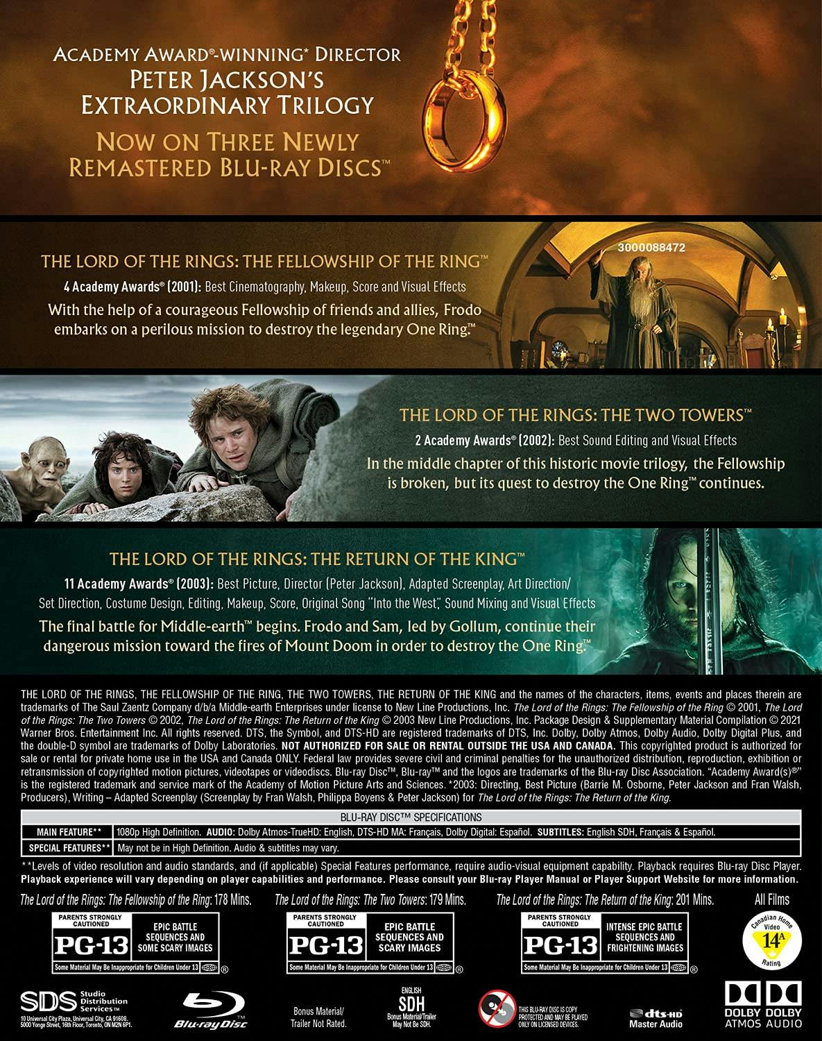 The Lord of the Rings Trilogy (Remastered Box Set) [Blu-ray] - Image 3