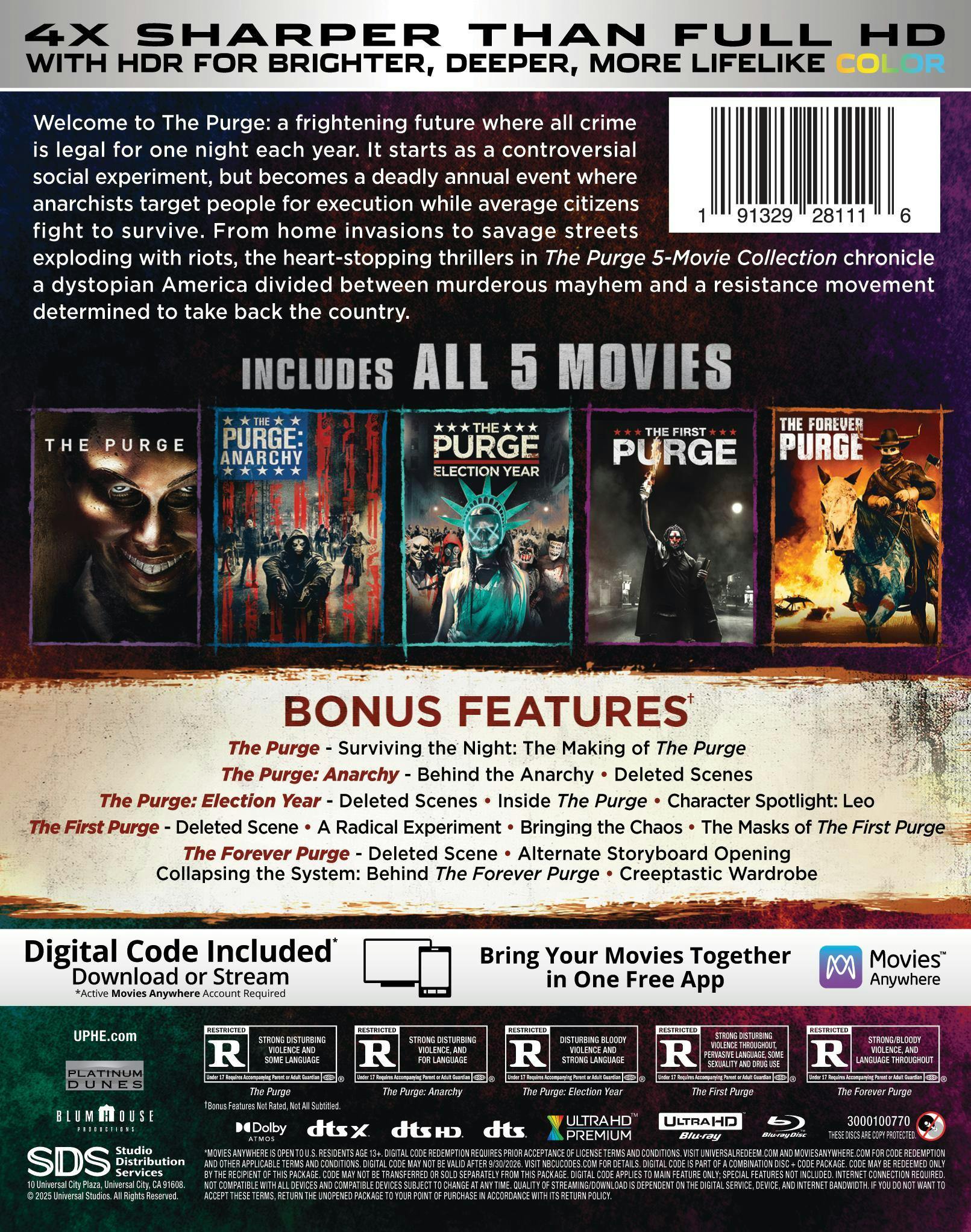 The Purge: 5-Movie Collection - 4K Ultra HD + Blu-ray + Digital (4K Ultra HD + Blu-ray + Digital) [UHD] - Image 3
