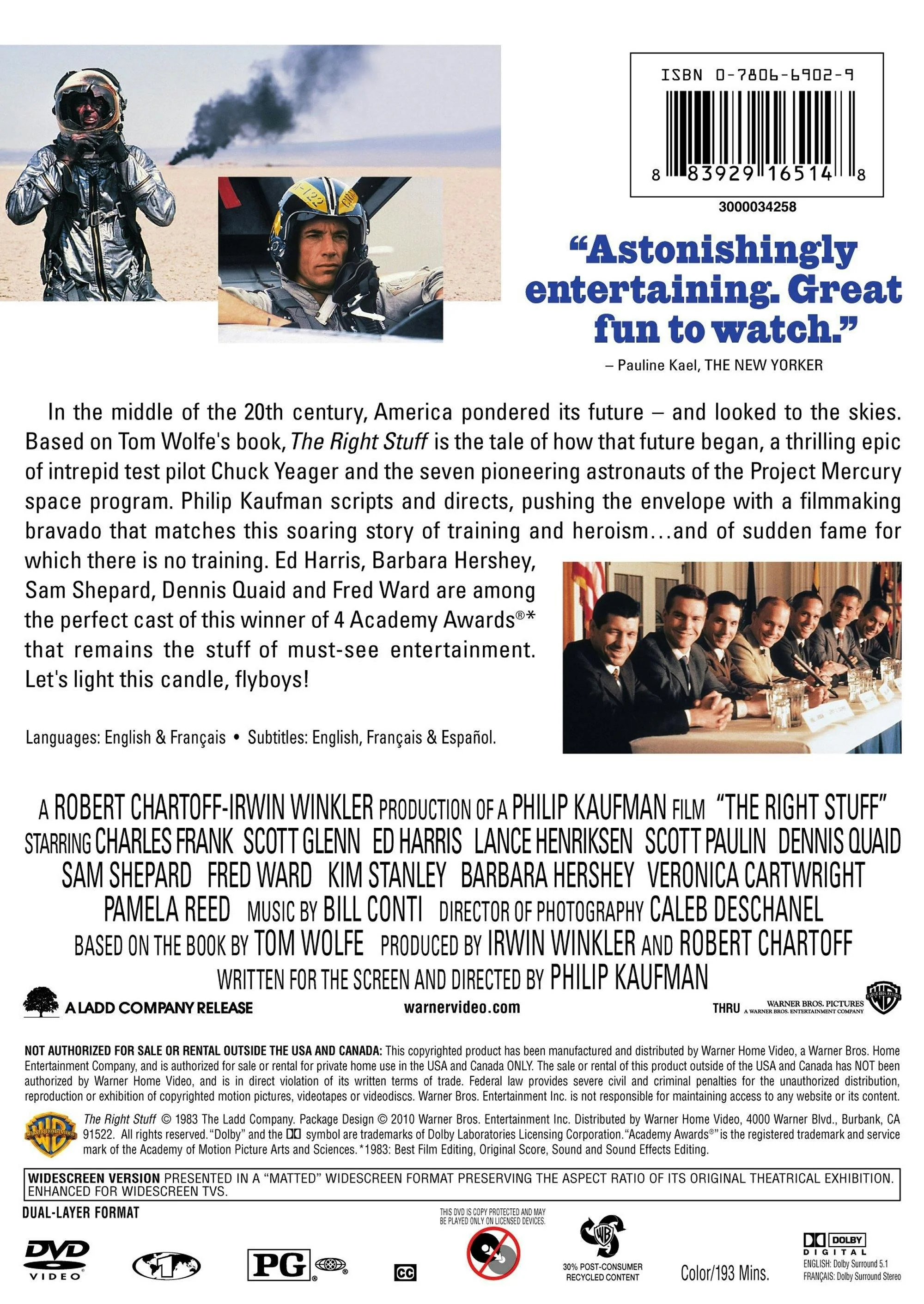 The Right Stuff (DVD New Packaging) [DVD] - Image 2