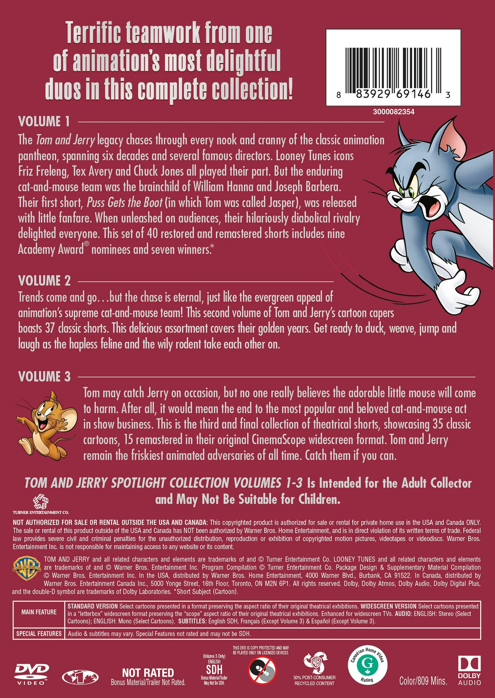 Tom and Jerry: Spotlight Collection - Volumes 1-3 (Box Set) [DVD] - Image 2